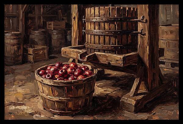 Cider Press With Red Apples