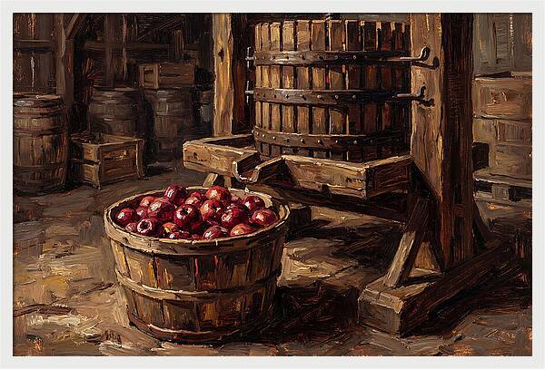 Cider Press With Red Apples