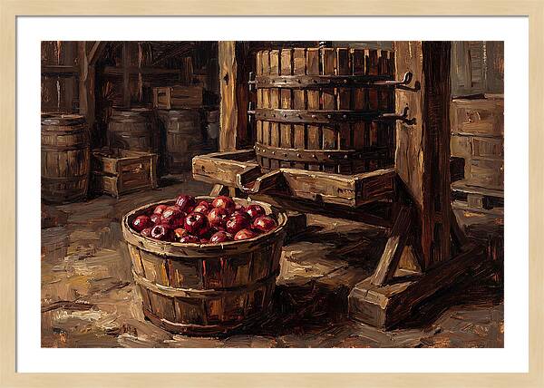 Cider Press With Red Apples
