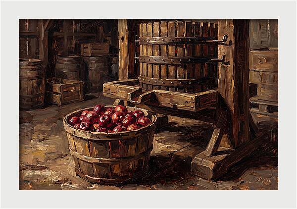 Cider Press With Red Apples