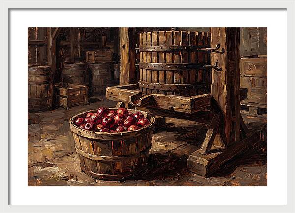 Cider Press With Red Apples