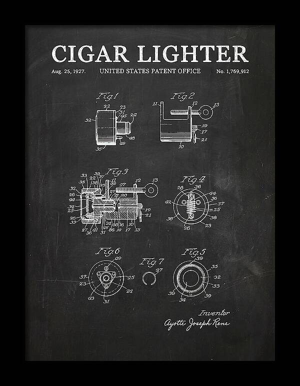 Cigar Lighter Chalkboard Patent Us1769912a