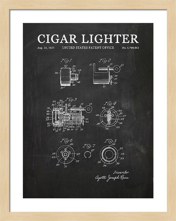 Cigar Lighter Chalkboard Patent Us1769912a