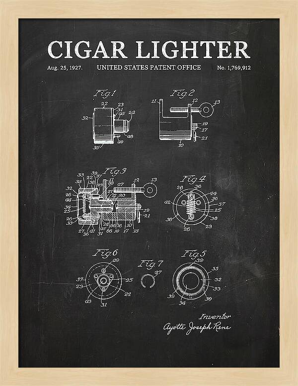Cigar Lighter Chalkboard Patent Us1769912a
