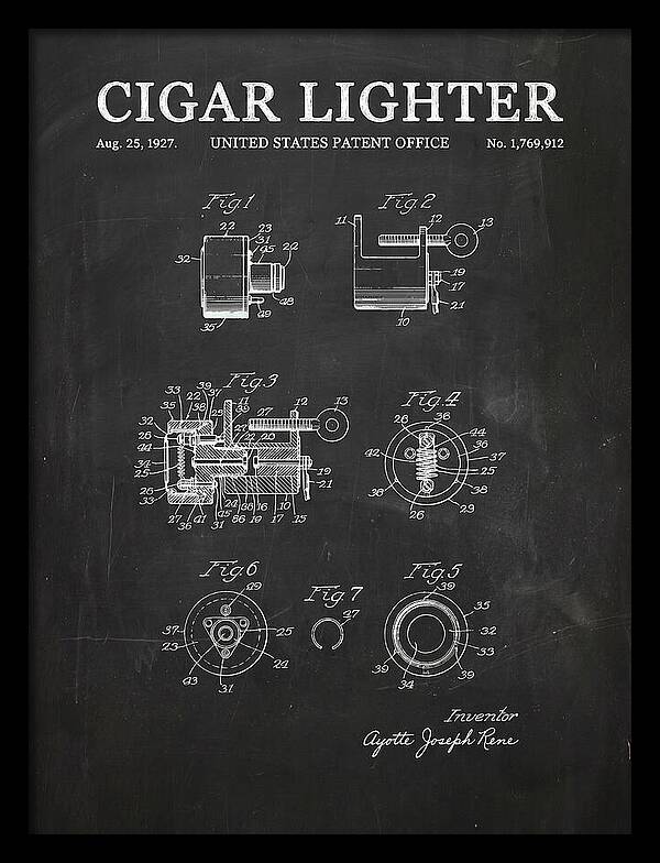 Cigar Lighter Chalkboard Patent Us1769912a