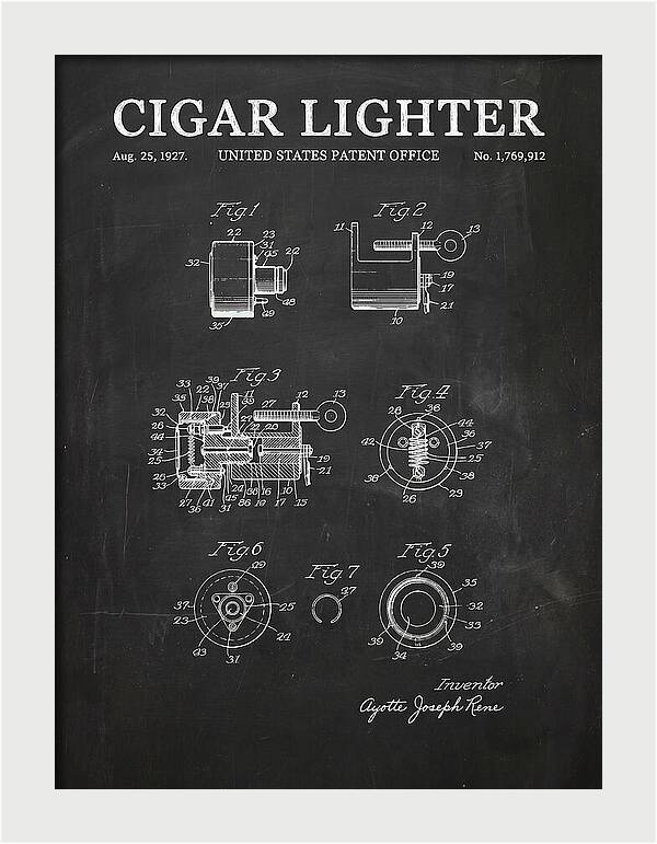 Cigar Lighter Chalkboard Patent Us1769912a