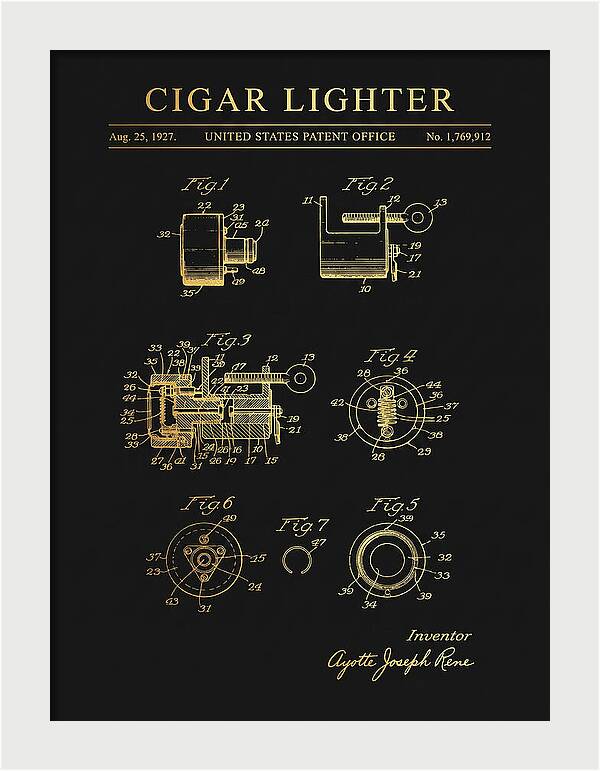 Cigar Lighter Gold Patent Us1769912a