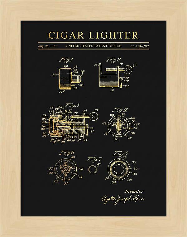 Cigar Lighter Gold Patent Us1769912a