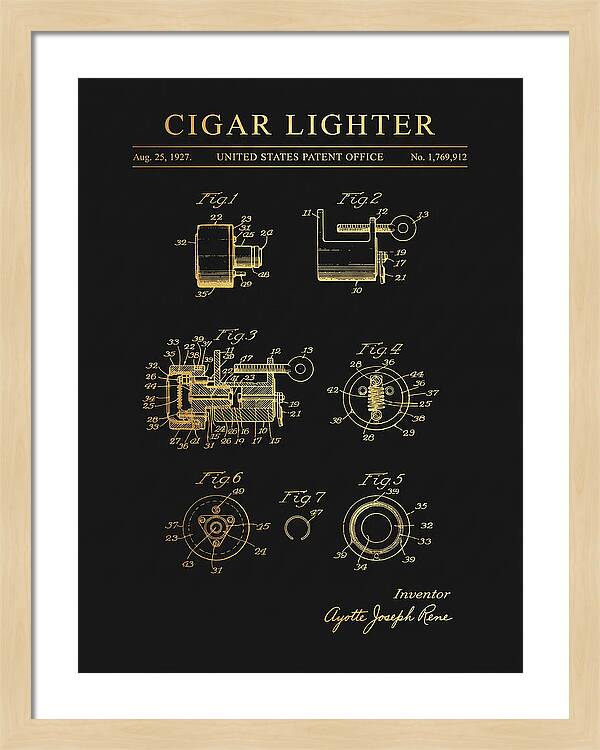 Cigar Lighter Gold Patent Us1769912a