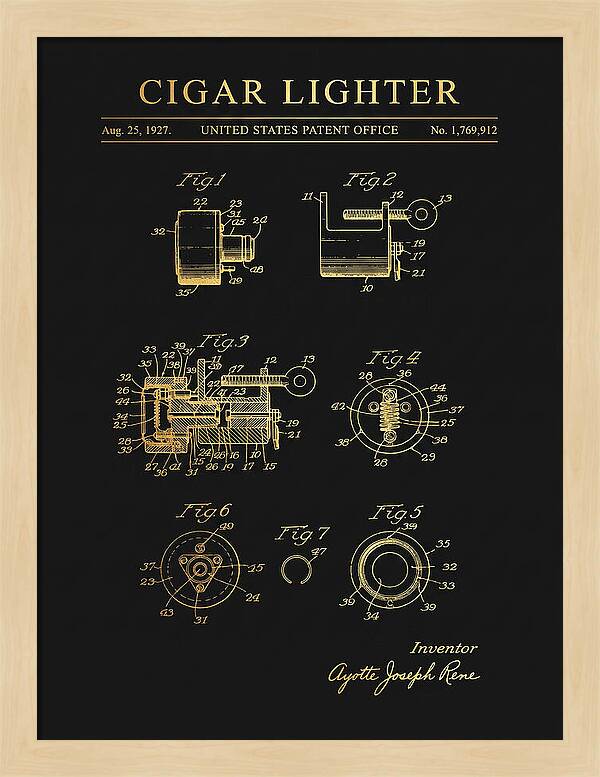 Cigar Lighter Gold Patent Us1769912a