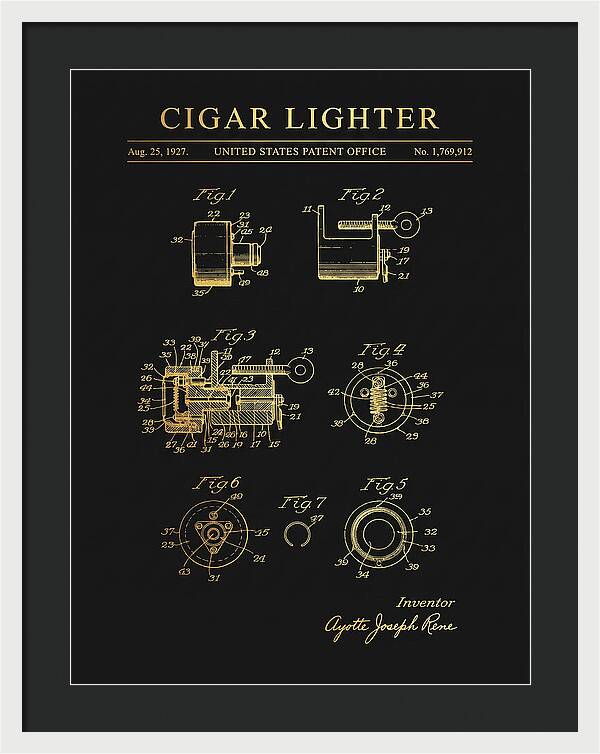 Cigar Lighter Gold Patent Us1769912a