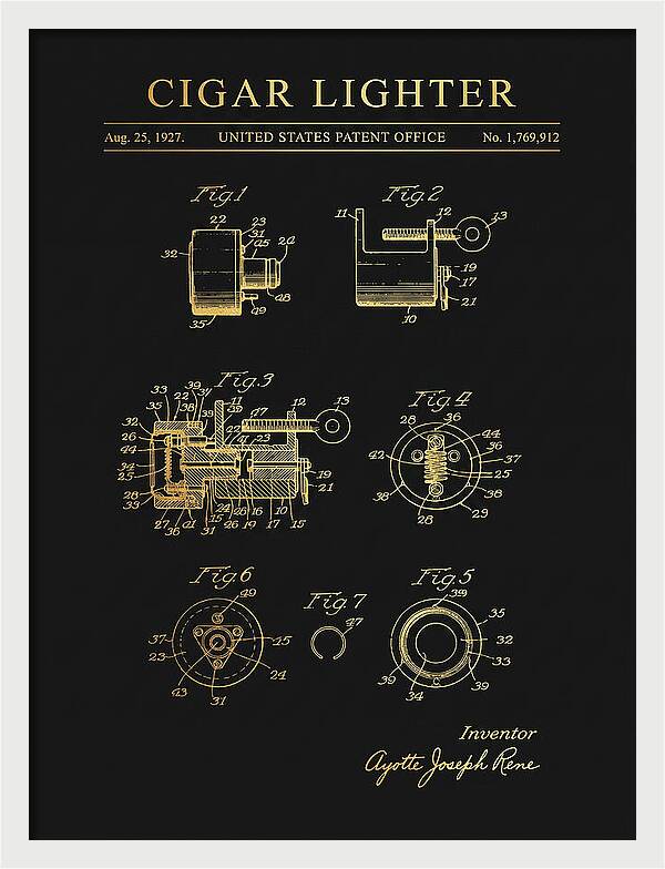 Cigar Lighter Gold Patent Us1769912a