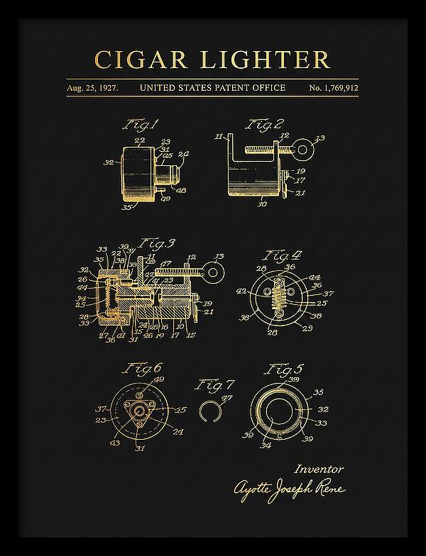 Cigar Lighter Gold Patent Us1769912a