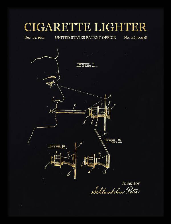 Cigarette Lighter Gold Patent Us2690498a