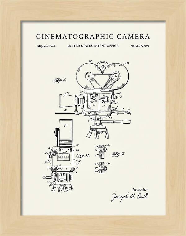 Cinematographic Camera Minimalist Patent Us2072091a