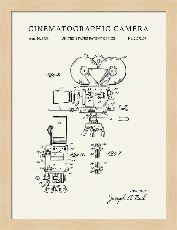 Cinematographic Camera Minimalist Patent Us2072091a