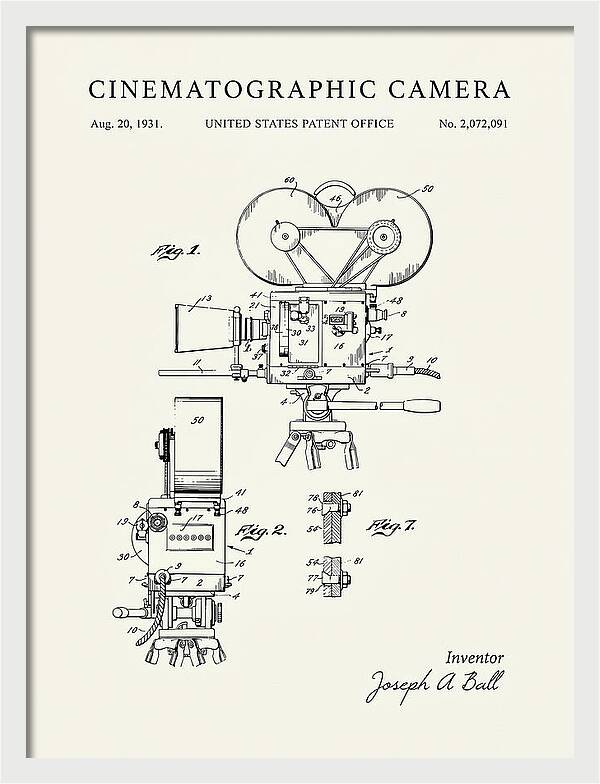Cinematographic Camera Minimalist Patent Us2072091a