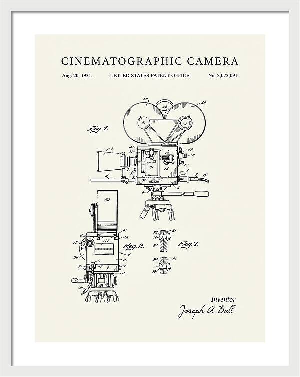 Cinematographic Camera Minimalist Patent Us2072091a