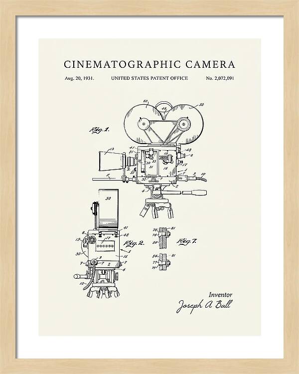 Cinematographic Camera Minimalist Patent Us2072091a