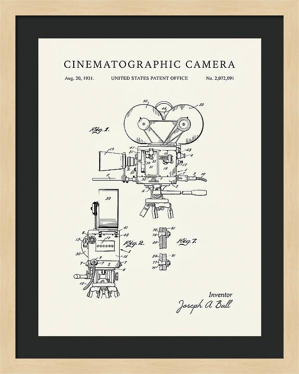 Cinematographic Camera Minimalist Patent Us2072091a