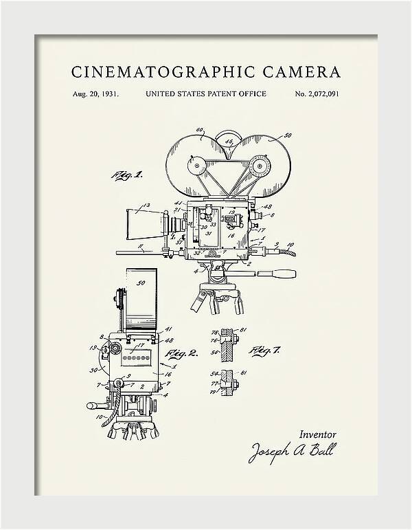 Cinematographic Camera Minimalist Patent Us2072091a