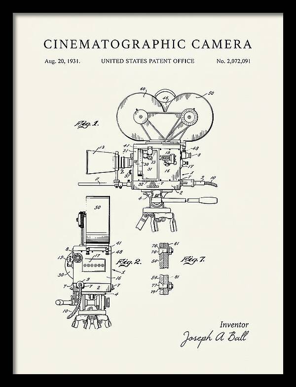 Cinematographic Camera Minimalist Patent Us2072091a