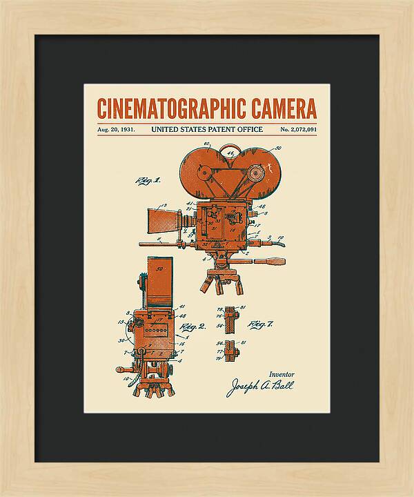 Cinematographic Camera Retro Patent Us2072091a