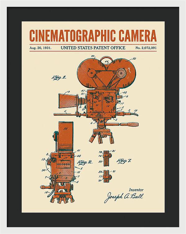 Cinematographic Camera Retro Patent Us2072091a