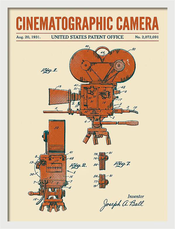 Cinematographic Camera Retro Patent Us2072091a