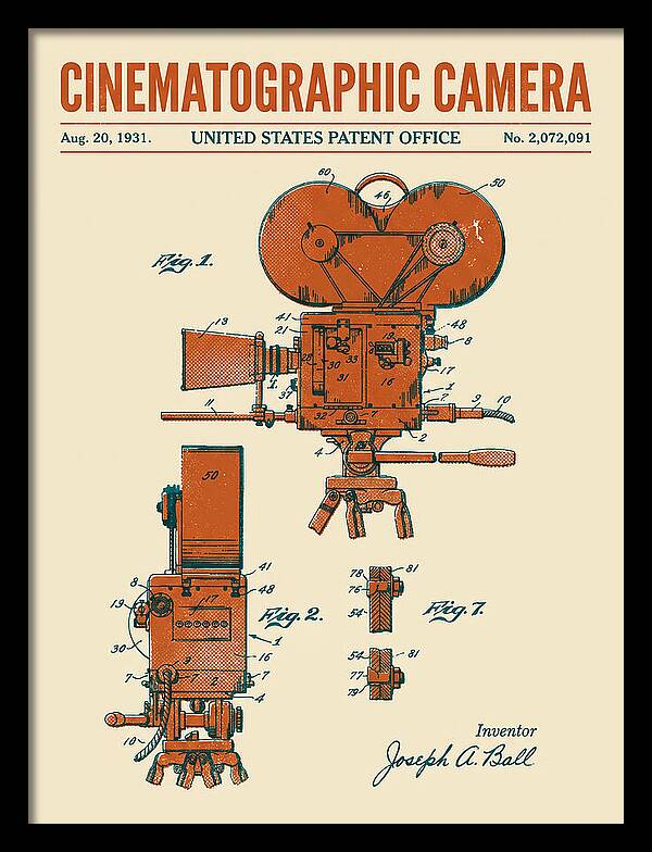 Cinematographic Camera Retro Patent Us2072091a