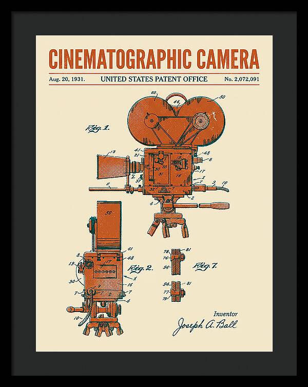 Cinematographic Camera Retro Patent Us2072091a