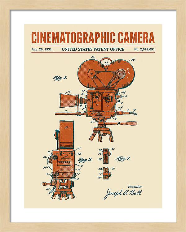 Cinematographic Camera Retro Patent Us2072091a