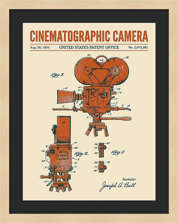 Cinematographic Camera Retro Patent Us2072091a