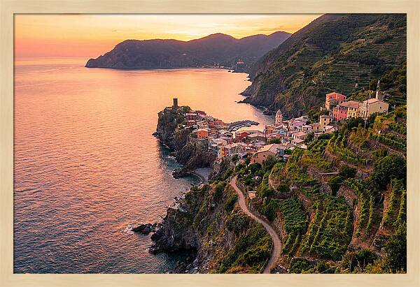 Cinque Terre Coastline At Sunset