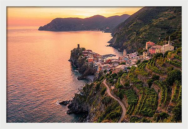 Cinque Terre Coastline At Sunset