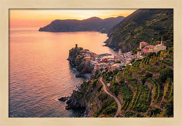 Cinque Terre Coastline At Sunset