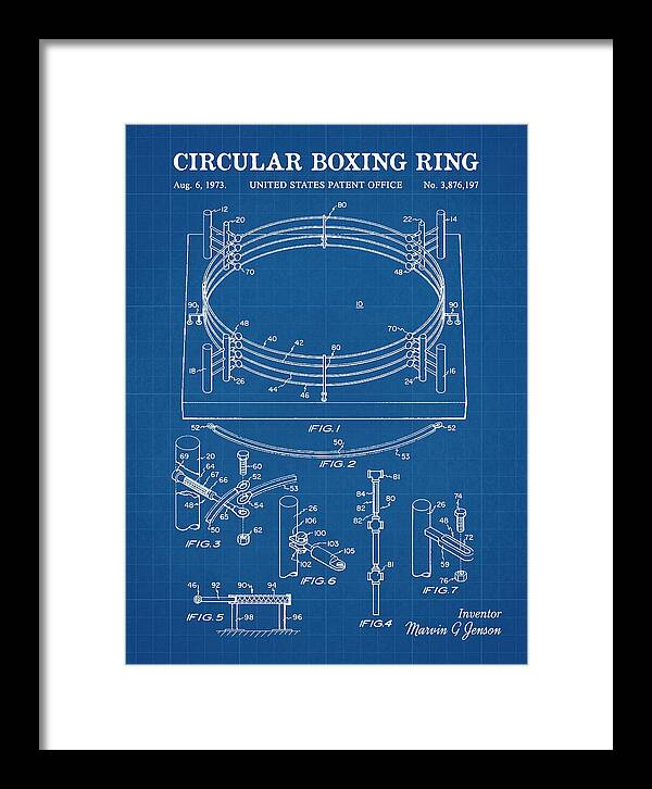 Circular Boxing Ring Blueprint Patent Us3876197a