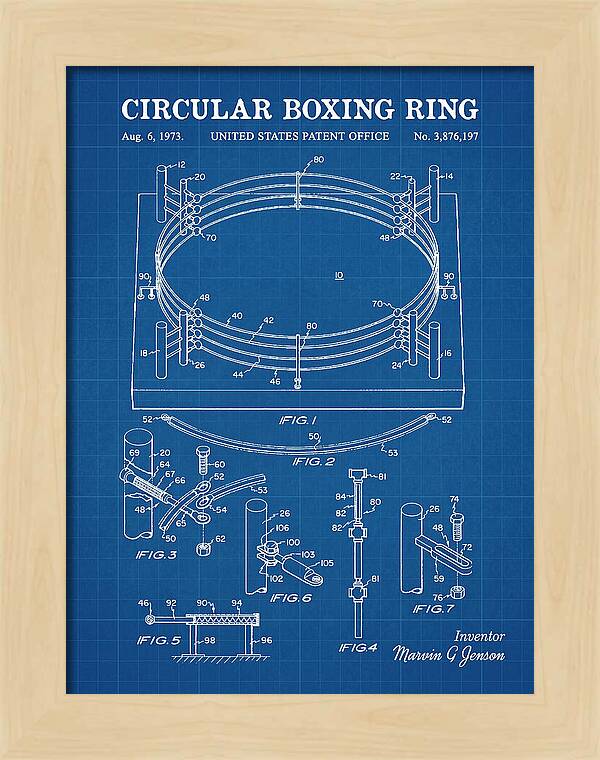 Circular Boxing Ring Blueprint Patent Us3876197a