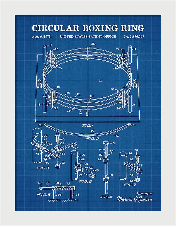 Circular Boxing Ring Blueprint Patent Us3876197a
