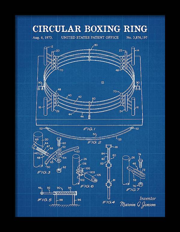 Circular Boxing Ring Blueprint Patent Us3876197a