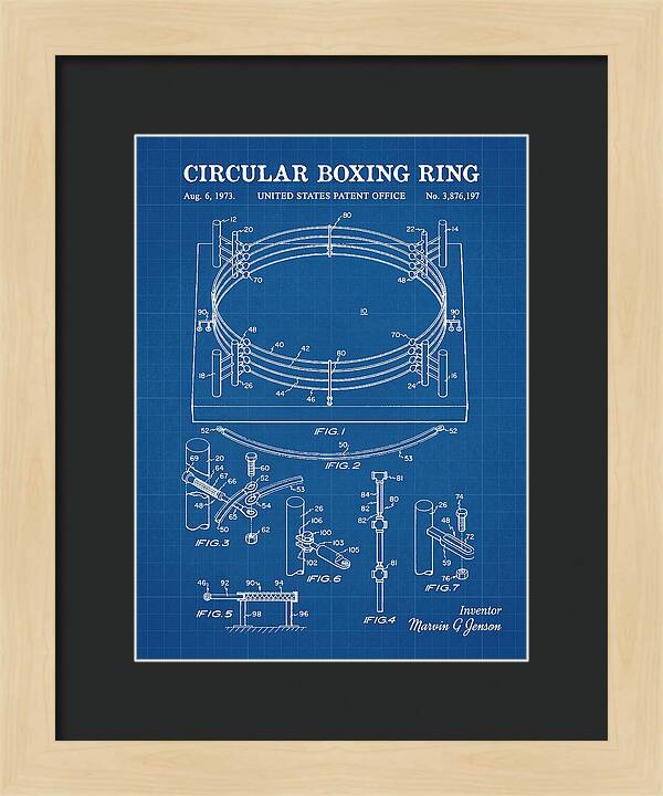 Circular Boxing Ring Blueprint Patent Us3876197a