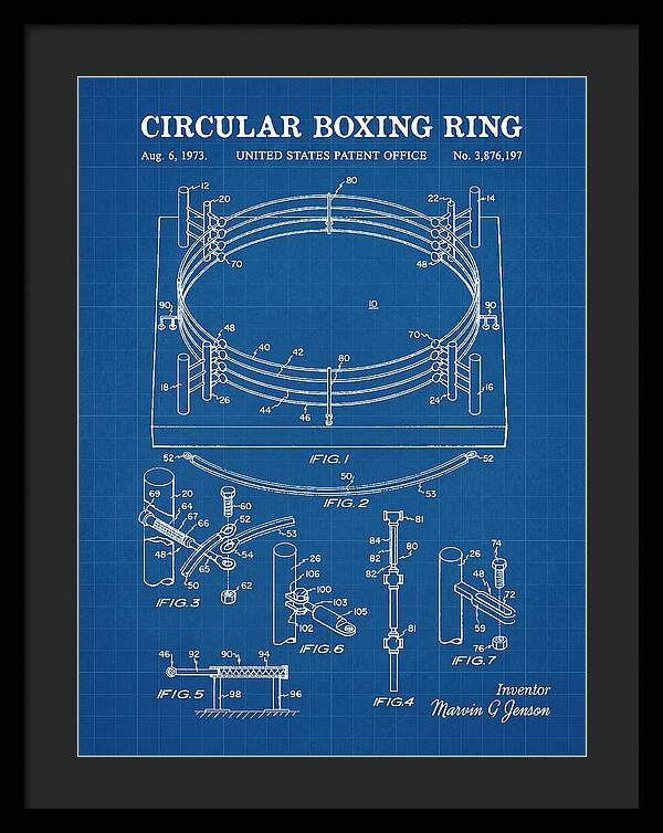 Circular Boxing Ring Blueprint Patent Us3876197a