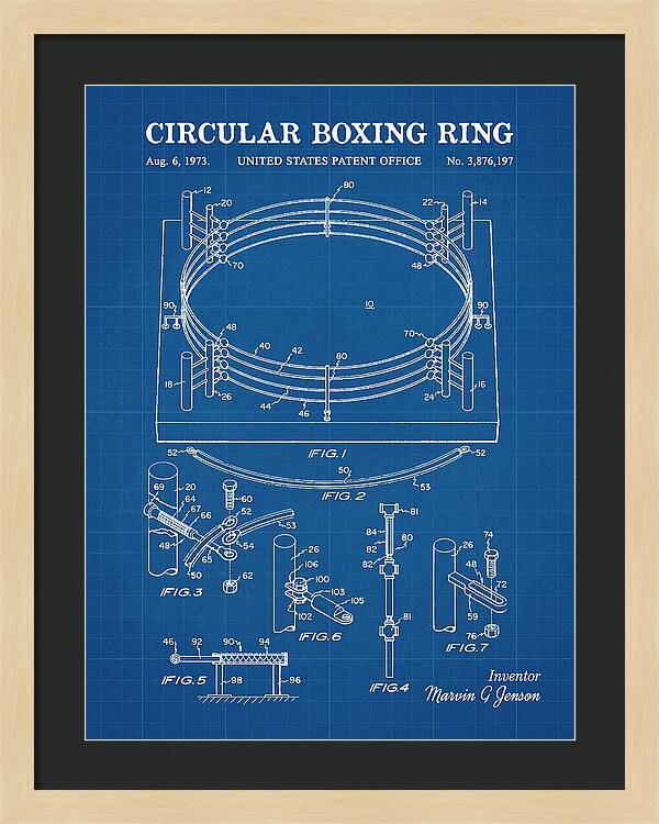 Circular Boxing Ring Blueprint Patent Us3876197a