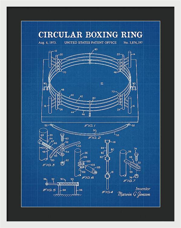 Circular Boxing Ring Blueprint Patent Us3876197a