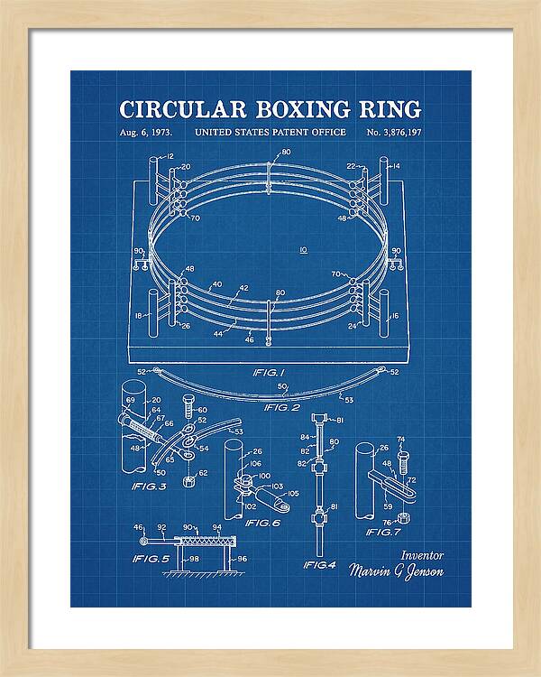Circular Boxing Ring Blueprint Patent Us3876197a