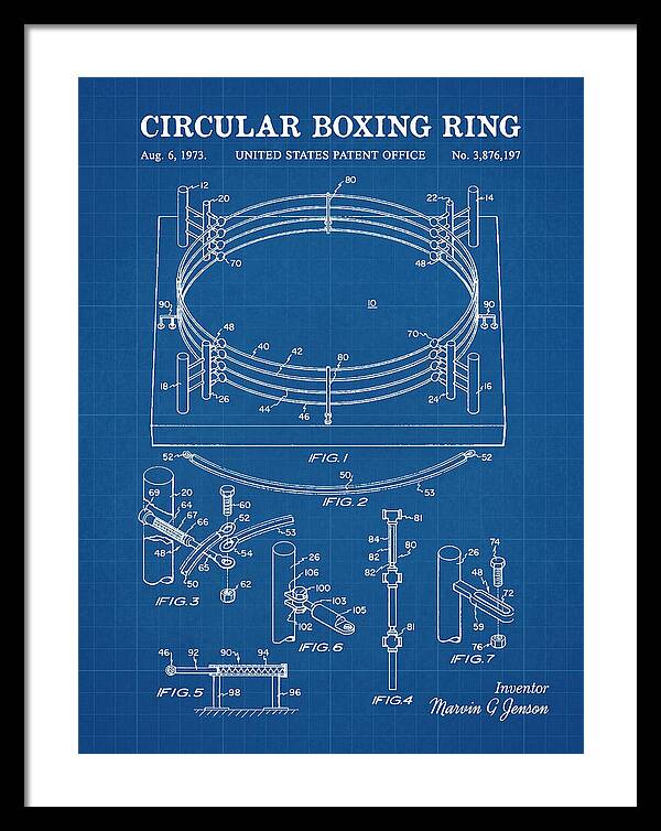 Circular Boxing Ring Blueprint Patent Us3876197a