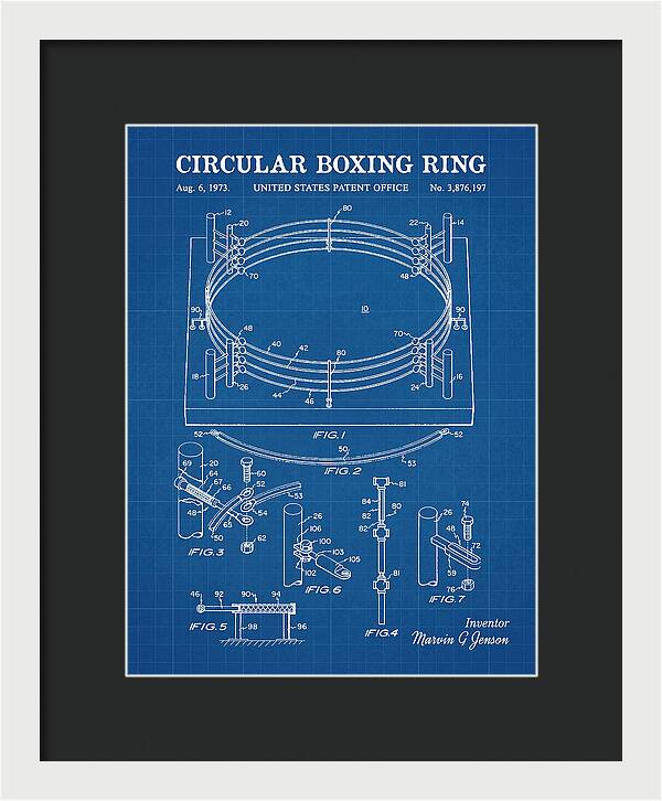 Circular Boxing Ring Blueprint Patent Us3876197a