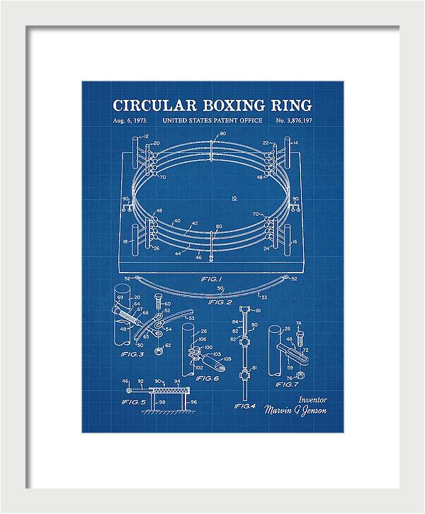 Circular Boxing Ring Blueprint Patent Us3876197a