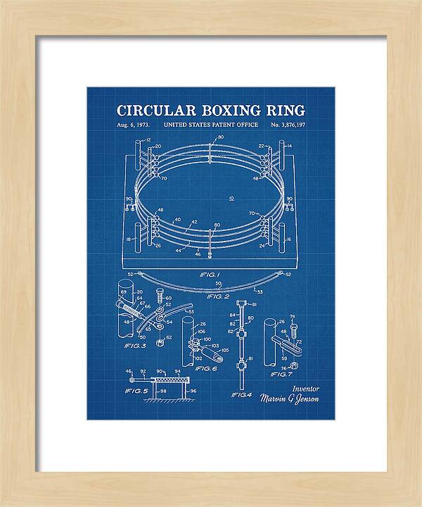 Circular Boxing Ring Blueprint Patent Us3876197a