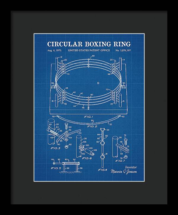 Circular Boxing Ring Blueprint Patent Us3876197a